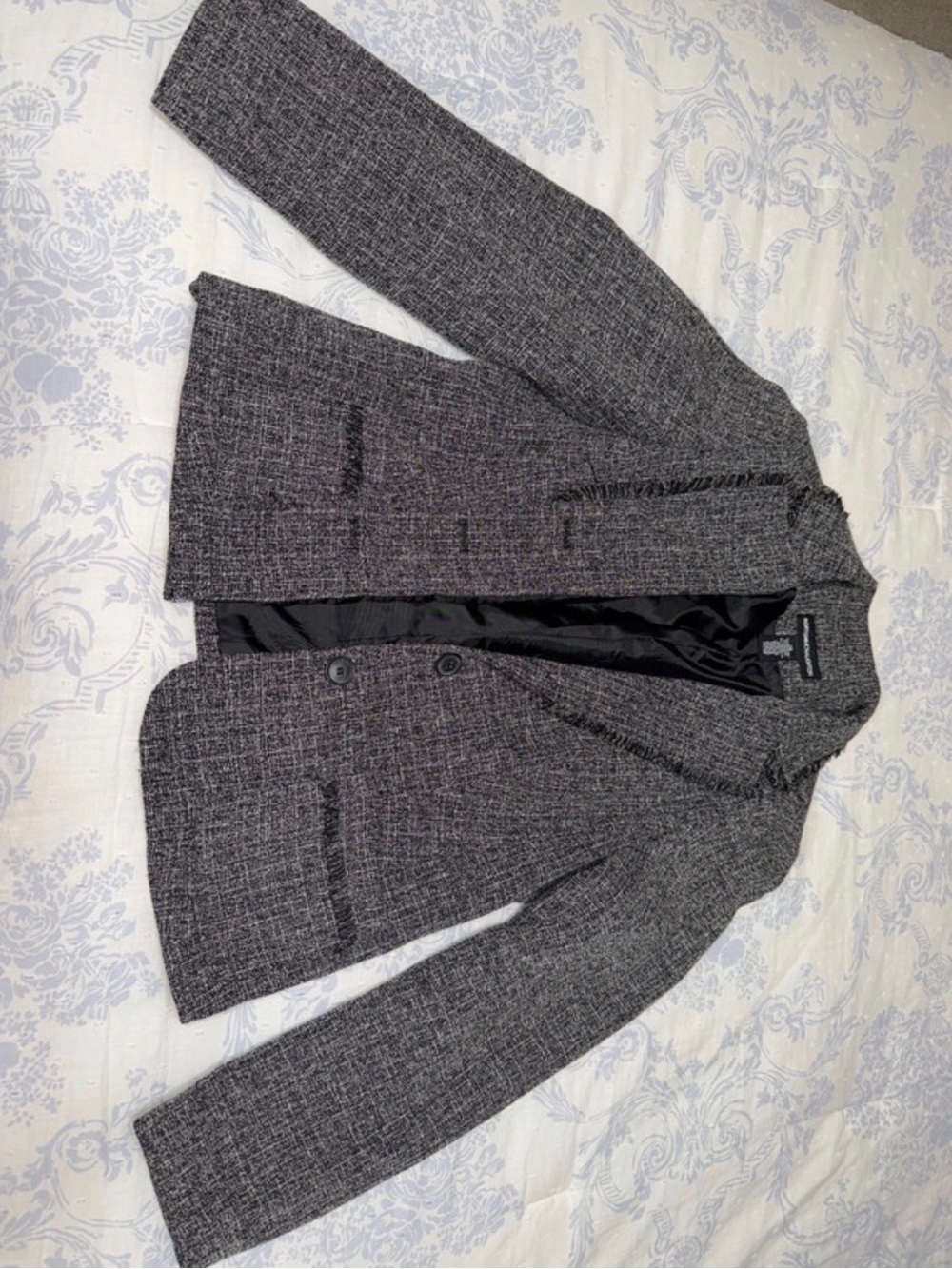 Norton Mcnaughton Women's Gray Tweed Blazer Jacket